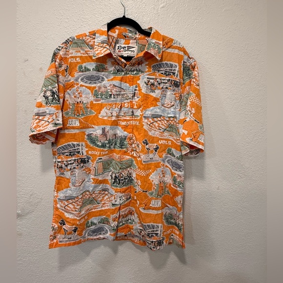 Reyn Spooner University of Tennessee Orange Button Up Short Sleeve Mens